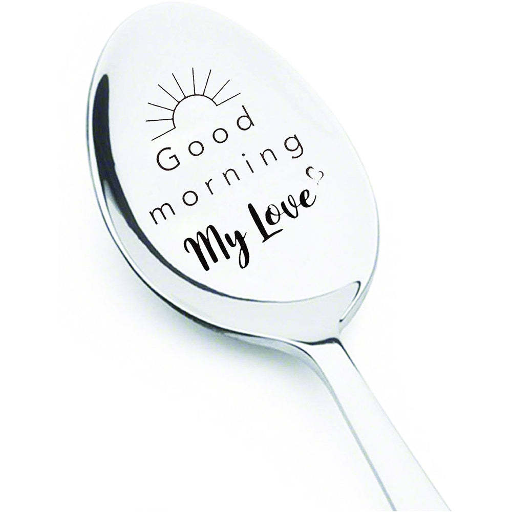 Good Morning Coffee Spoon Stainless Steel Spoon Gift for Nana Papa Mom
