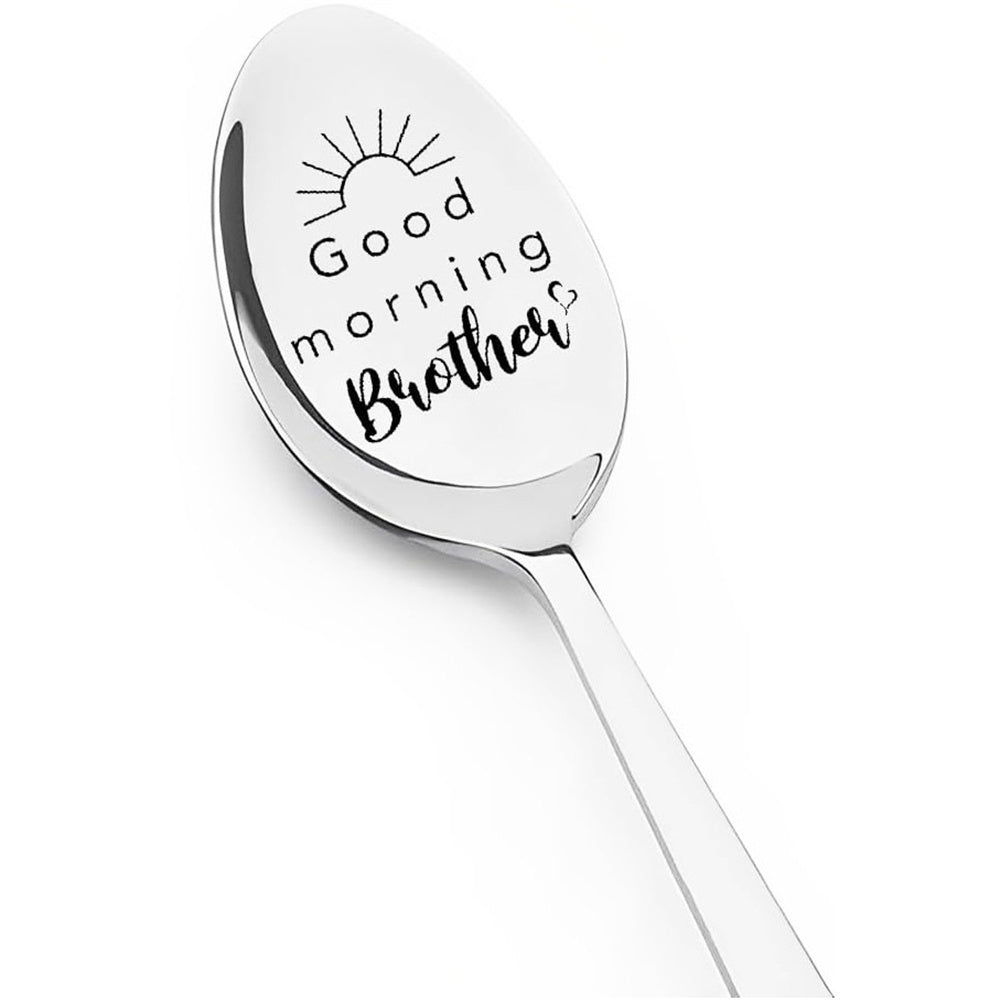 Good Morning Coffee Spoon Stainless Steel Spoon Gift for Nana Papa Mom