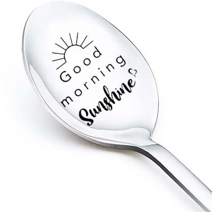 Good Morning Coffee Spoon Stainless Steel Spoon Gift for Nana Papa Mom