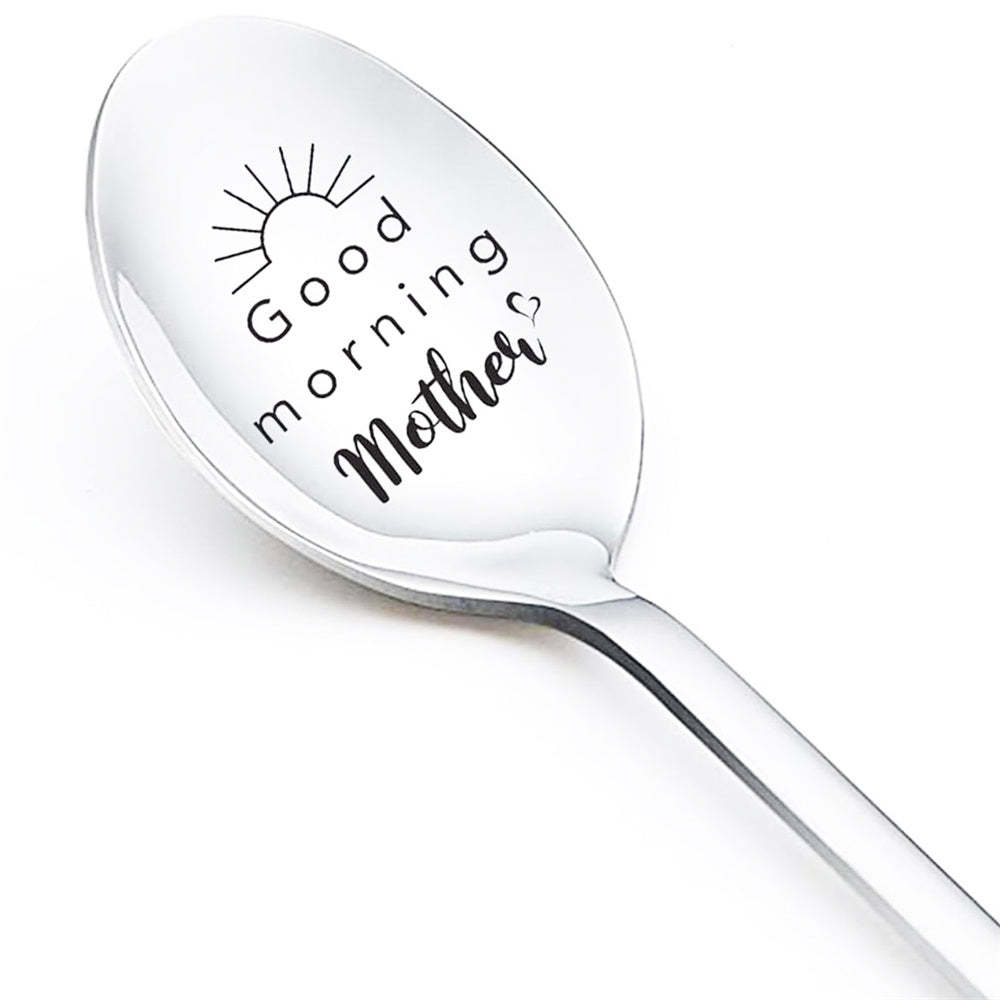 Good Morning Coffee Spoon Stainless Steel Spoon Gift for Nana Papa Mom