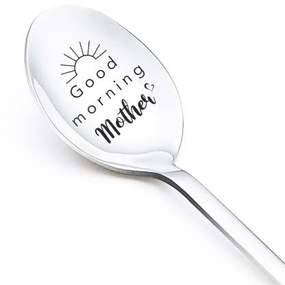 Good Morning Coffee Spoon Stainless Steel Spoon Gift for Nana Papa Mom