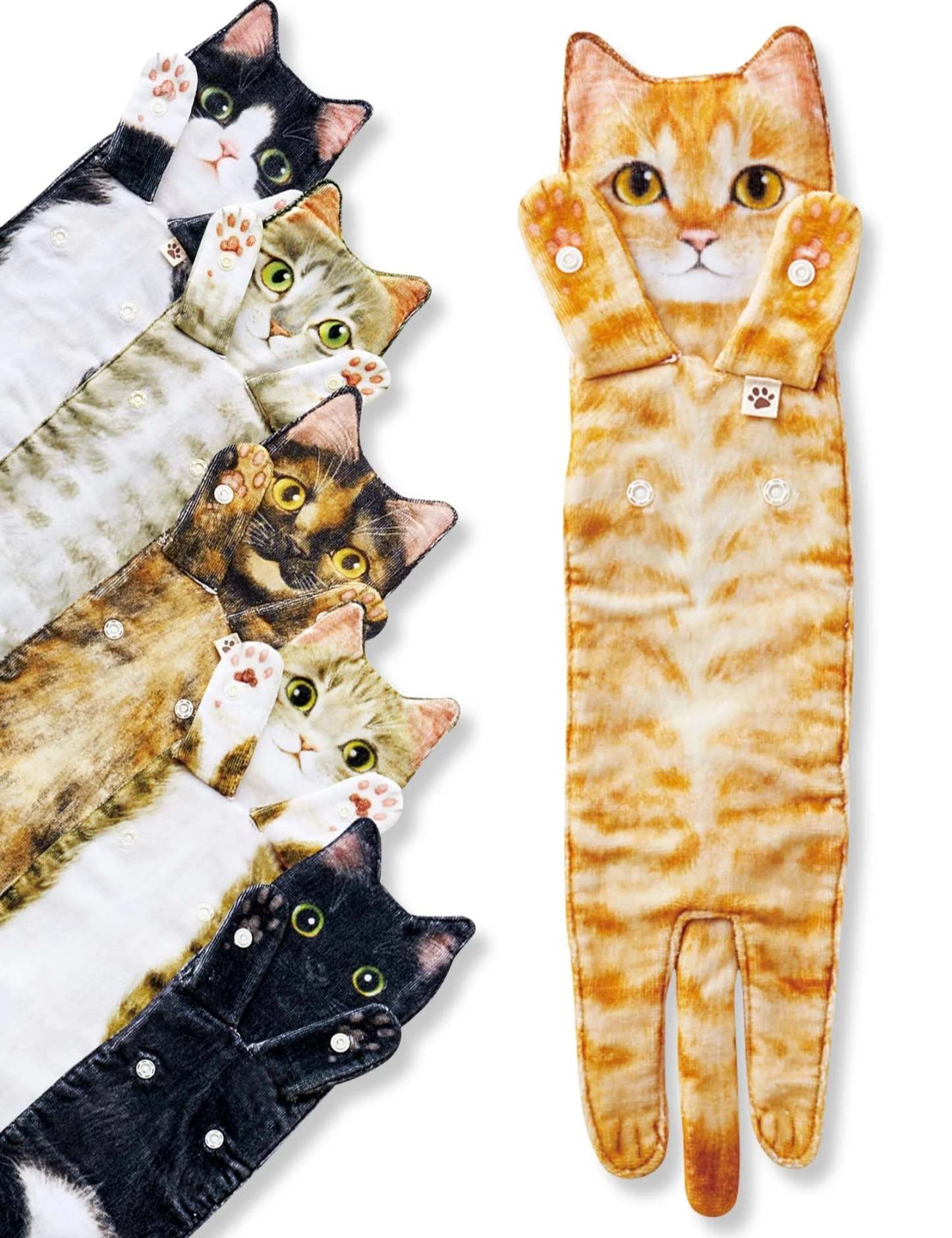 Cute Cat Decor Hanging Face Towels Soft Funny Face Towels Gift for Women Cat Lovers