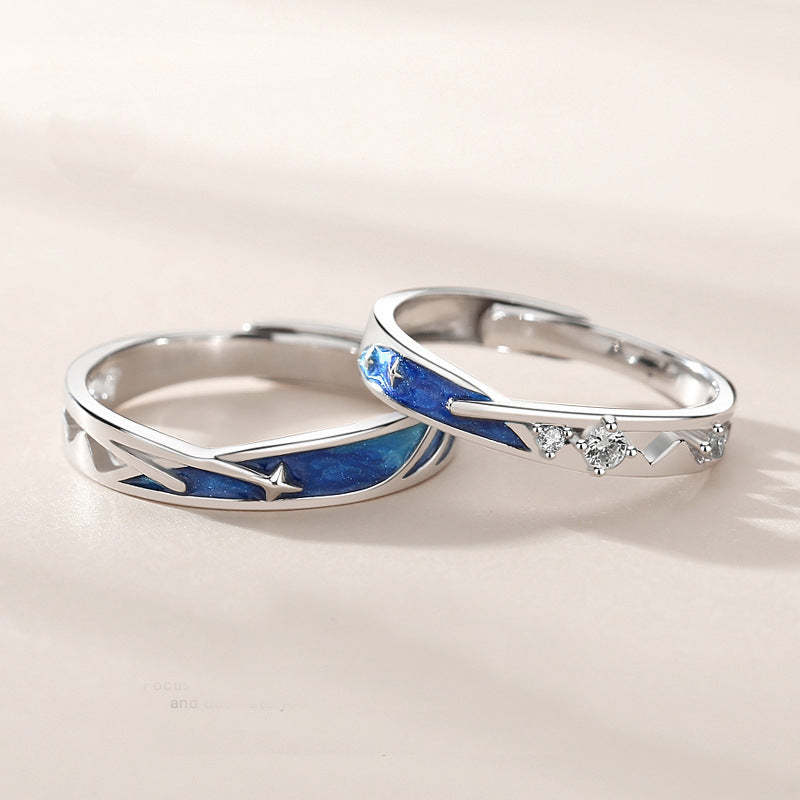 Meteor Star Couple Rings Matching Rings Adjustable Ring Jewelry Gift