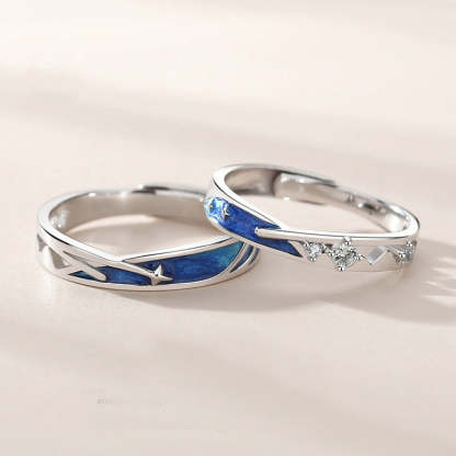 Meteor Star Couple Rings Matching Rings Adjustable Ring Jewelry Gift