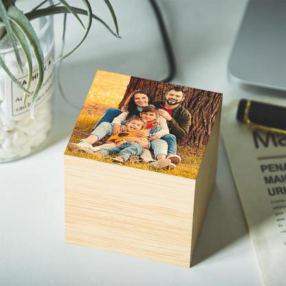 Custom Photo LED Digital Wooden Alarm Clock