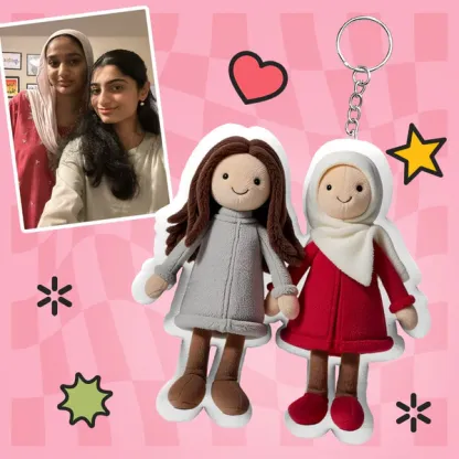 Personalized Photo Plush Doll Keychain Mini Me Plush Keychain Gifts