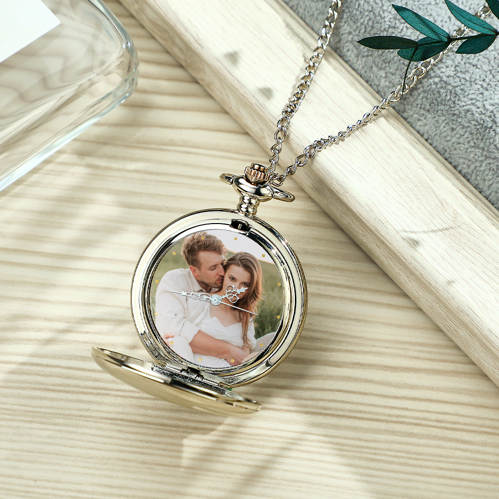 Personalized Engraved Photo Pocket Watch – Custom Gift for Every Occasion