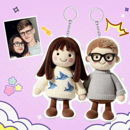 Personalized Photo Plush Doll Keychain Mini Me Plush Keychain Gifts