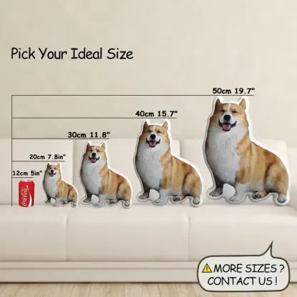 Custom Pet Pillow – Personalized Cat Dog Shaped Pillow Picture Pillow for Pet Lovers Unique Home Decor Gift