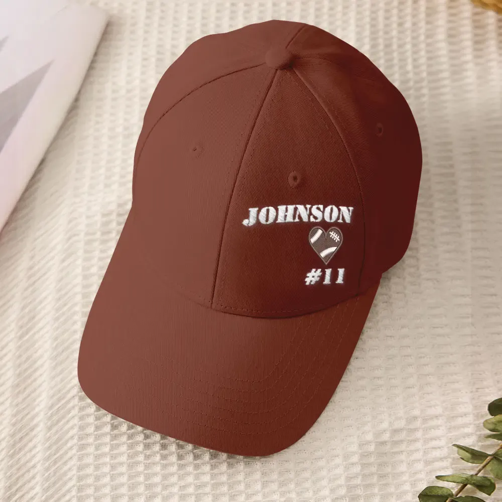 Personalized Football Team Caps Baseball Hats Game Day Gift Idea for Teammates and Sports Fans Back to School Gift