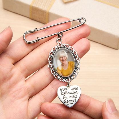 Personalized Angel Wings Pin Brooch Wedding Bouquet Photo Charm Wedding Memorial Gift for Bride