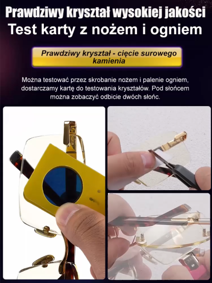 Kryształowe okulary do czytania HD przeciwzmęczeniowe dla osób starszych.