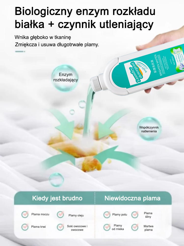 Zapomnij o niekończącym się szorowaniu i drogich nowych ubraniach! 💡Przedstawiamy profesjonalny środek czyszczący z aktywnym tlenem, który rozpuści nawet 10-letnie plamy oleju.