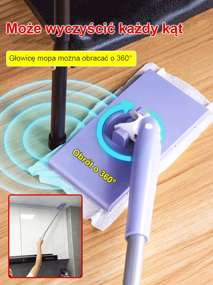Nadal męczy Cię żmudna praca domowa? Ten mop z automatycznym dociskiem ściereczki i całkowicie bezproblemową obsługą całkowicie zrewolucjonizuje Twoje sprzątanie!