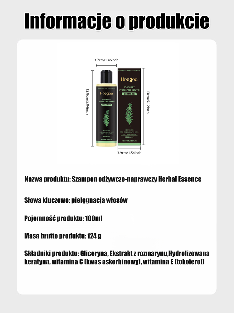 Szampon z ekstraktem ziołowym – Im mniej włosów, tym lepszy efekt ✨Naturalny wzrost, objętość i blask bez obciążania.