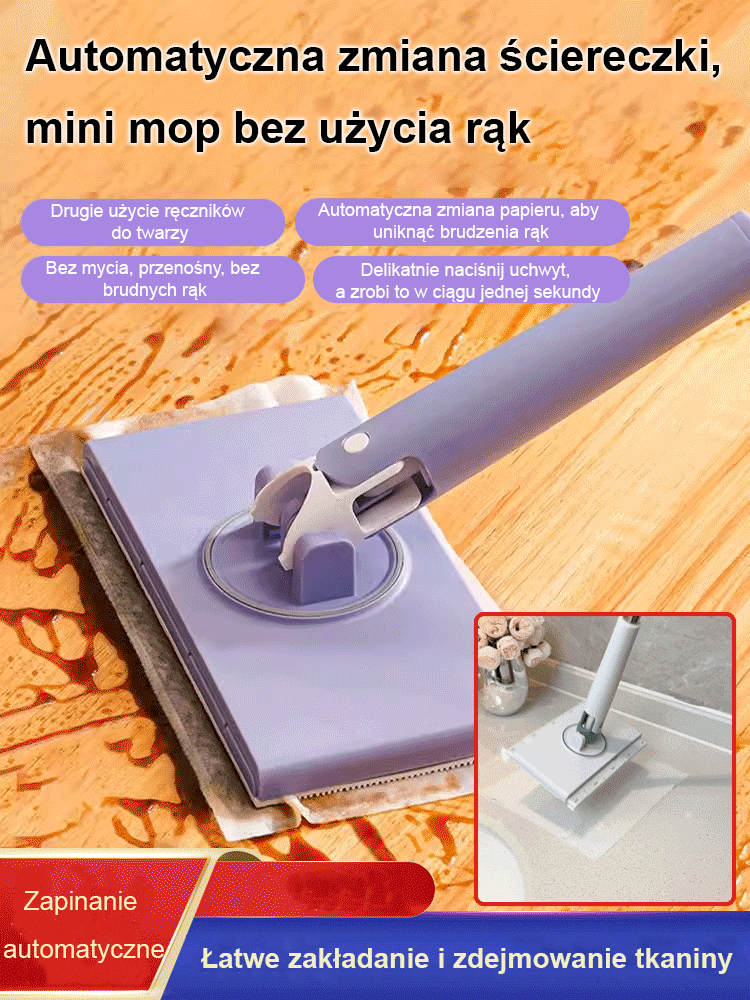 Nadal męczy Cię żmudna praca domowa? Ten mop z automatycznym dociskiem ściereczki i całkowicie bezproblemową obsługą całkowicie zrewolucjonizuje Twoje sprzątanie!