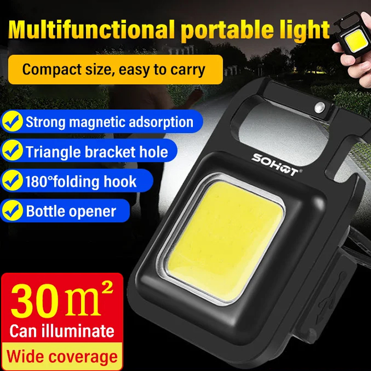Multifunctional portable keychain light