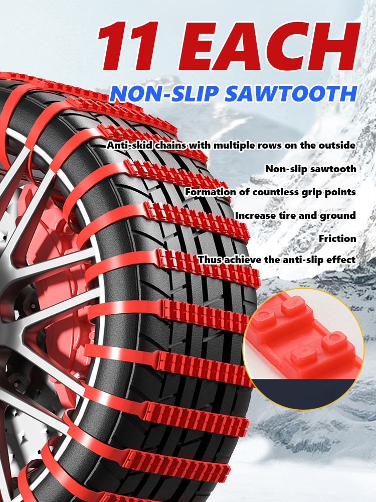 Anti-Slip Snow PE Tire Chains for Car Wheels