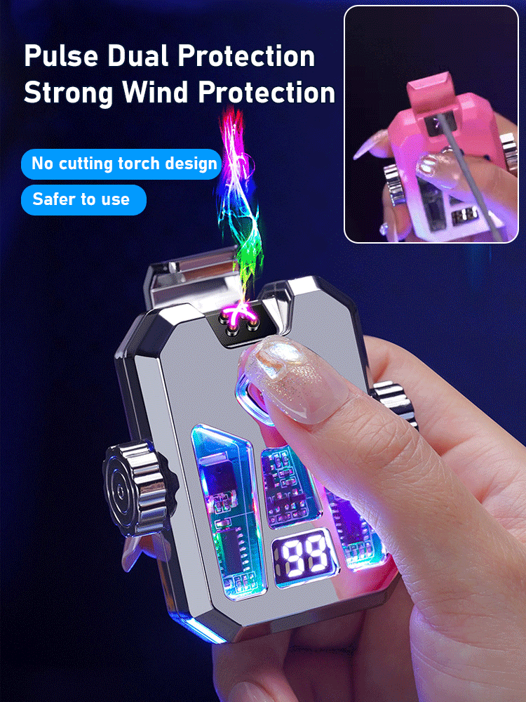 Gyro-rotating electric arc lighter