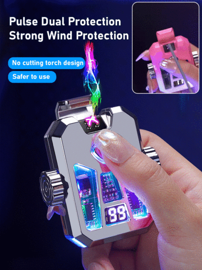 Gyro-rotating electric arc lighter