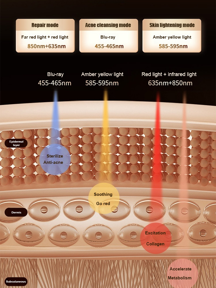 Photorejuvenator red and blue light beauty instrument