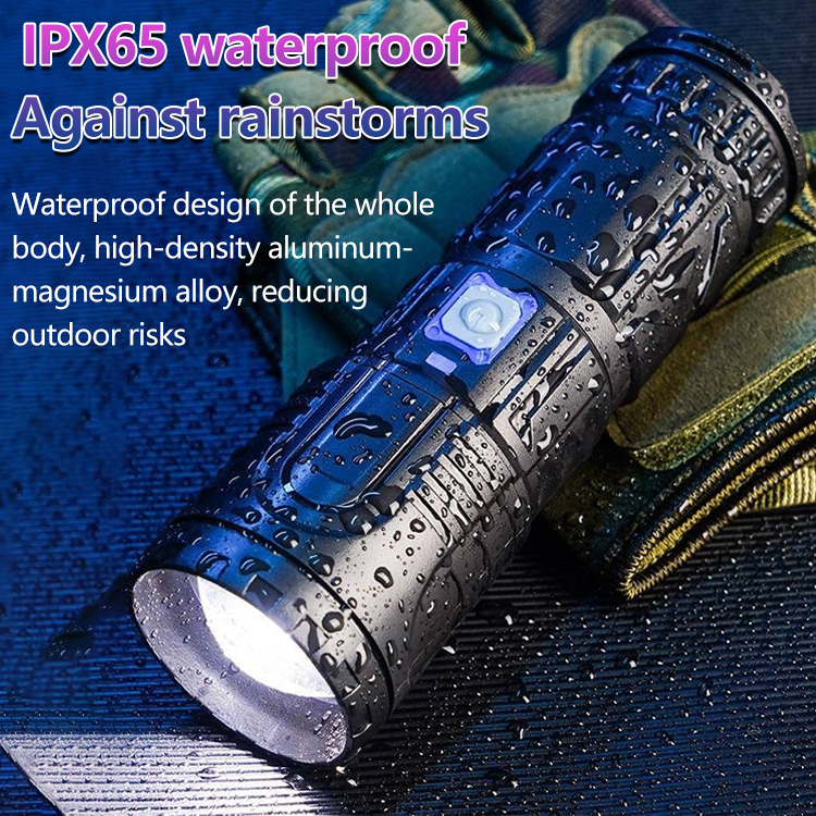 White laser telescopic zoom flashlight