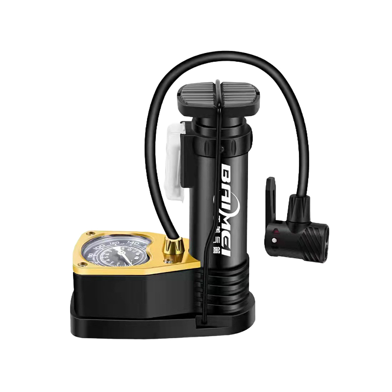 German mini foot pump with pressure gauge