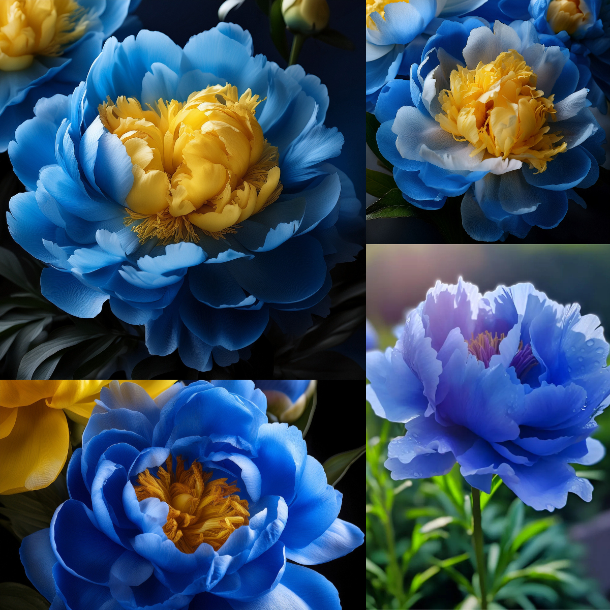 Blau Gelb Pfingstrosen-Blumensamen