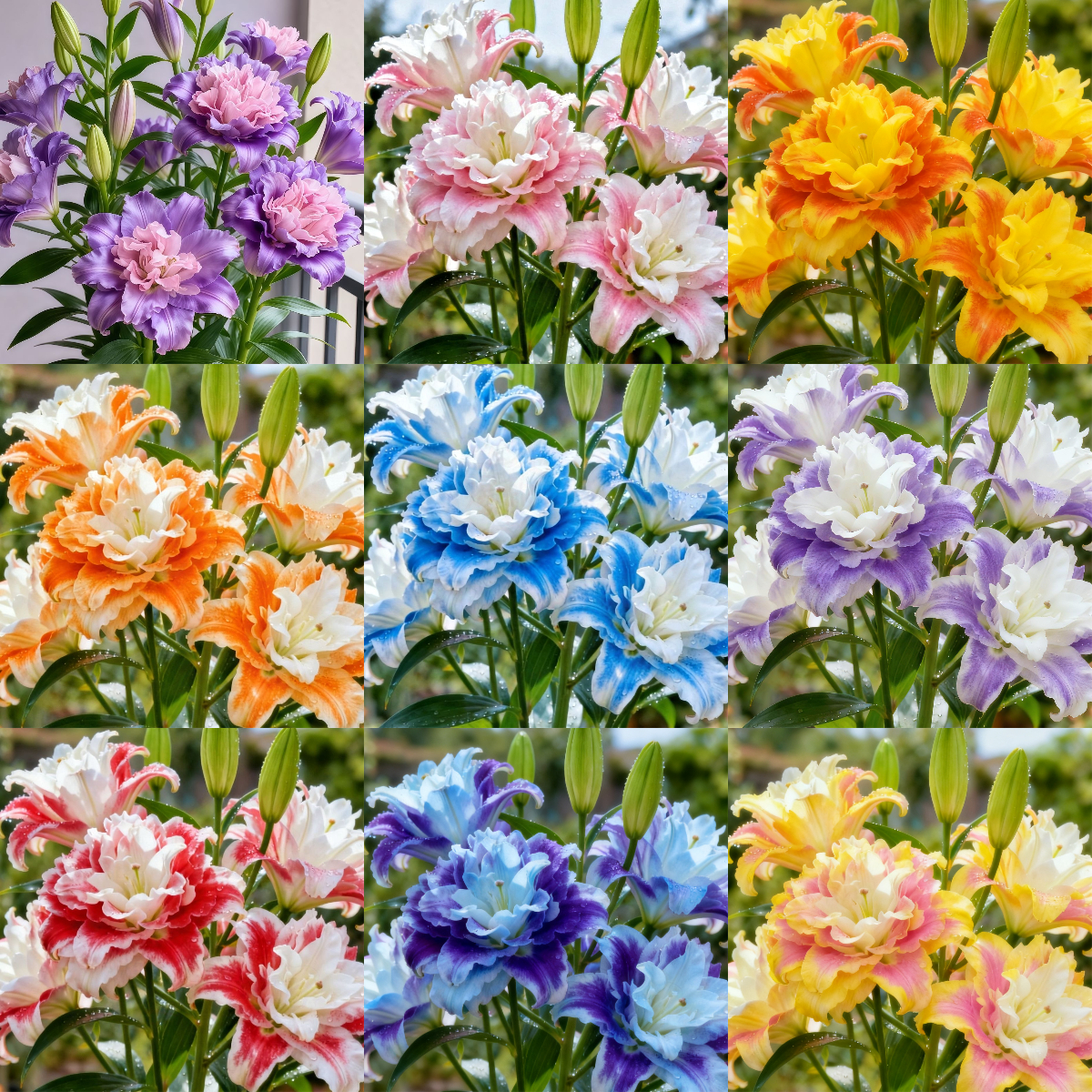 Double-petaled bicolor fragrant lily Bulbs—Fresh and Sweet