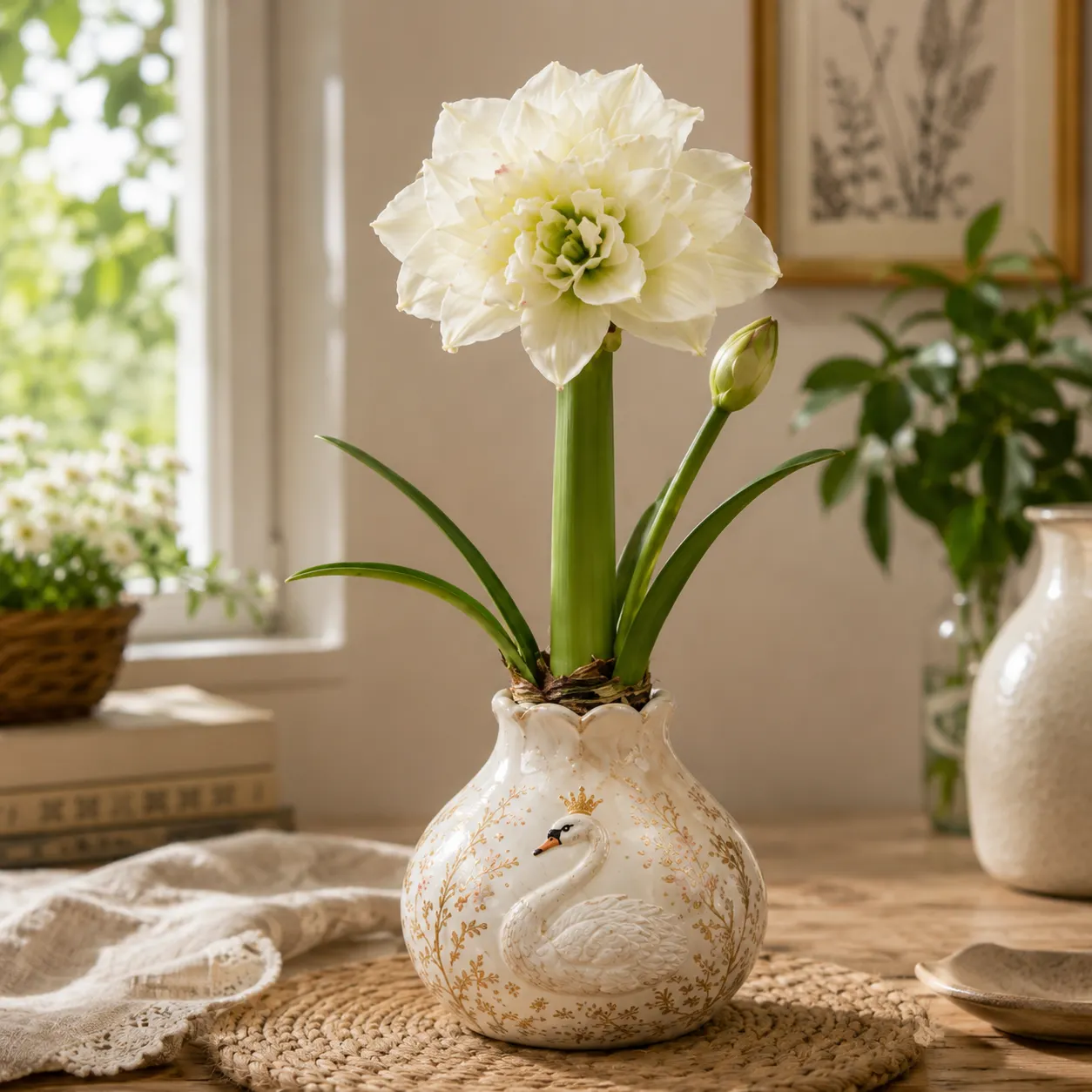 🌺 Gewachste Doppel Amaryllis-Zwiebeln – Kein Gießen nötig, einfach beim Wachsen zusehen