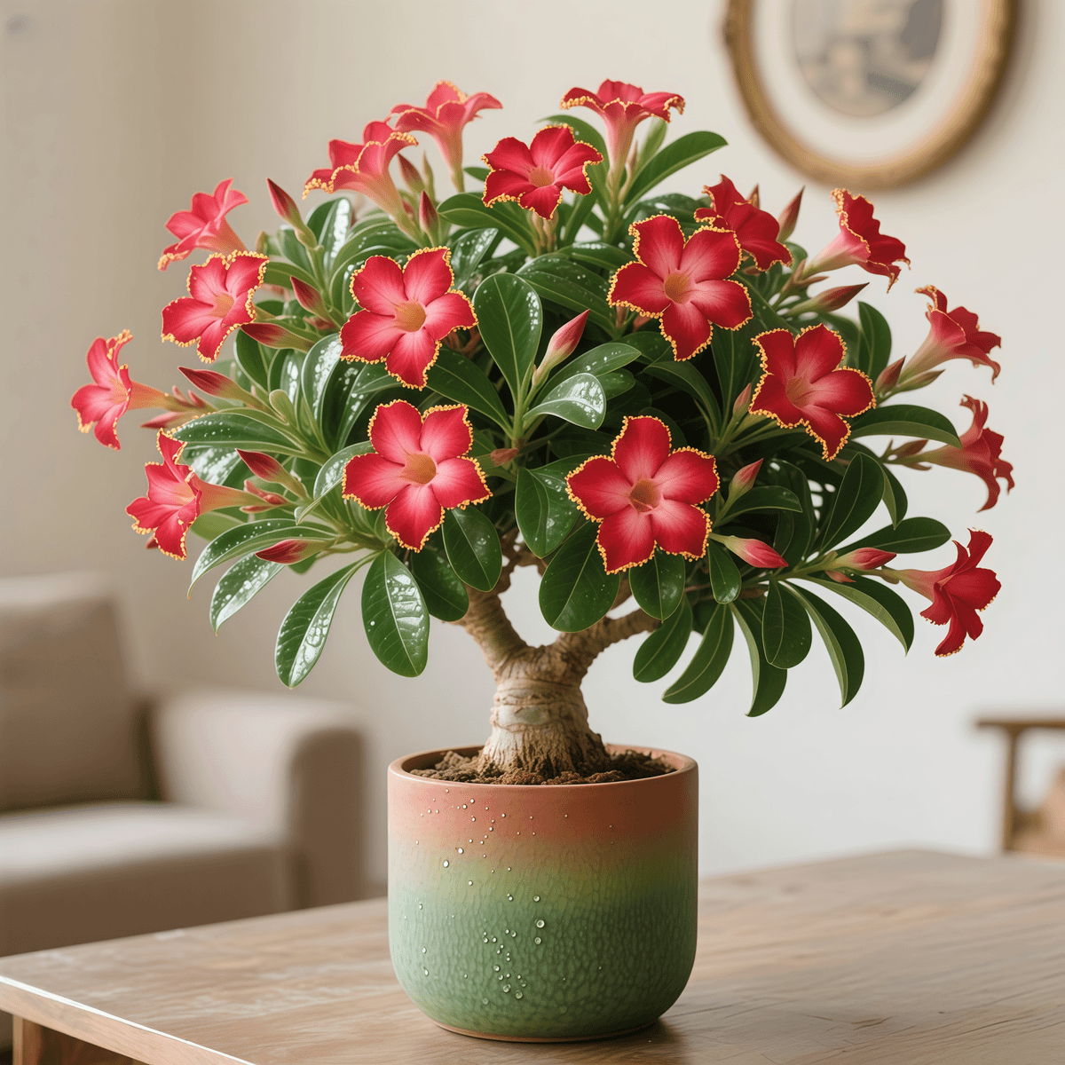 Desert Rose blooming all year round - large flowers, cold and heat resistant, easy to survive