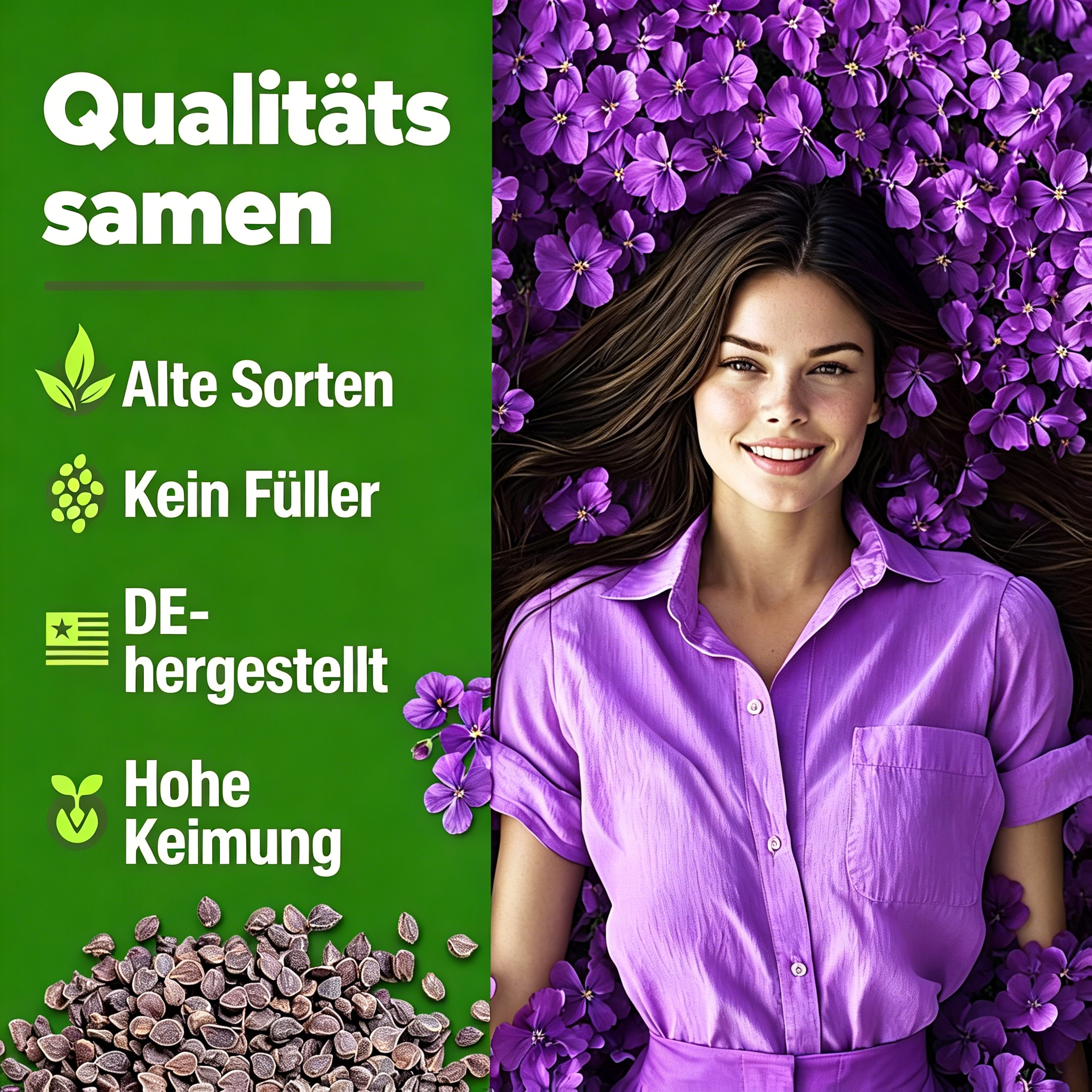 Aubrieta-Felsenkresse 'Purple' – Samenpackung für blühende Bodendecker – Mehrjährige Kressesamen für die Bepflanzung von Rasenflächen im Freien – Pflegeleicht, 300 gentechnikfreie Aubrieta deltoidea-Samen