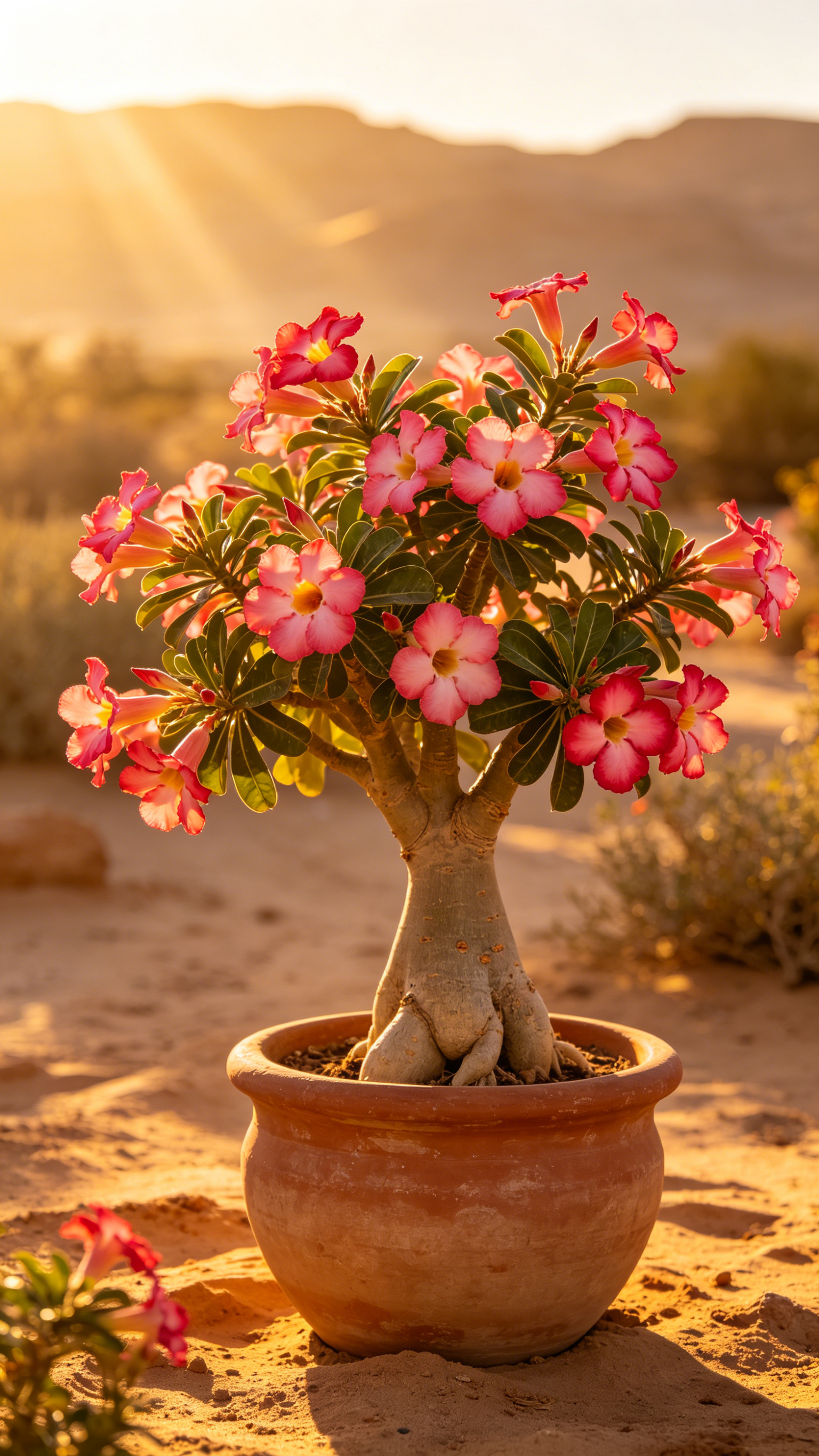 🌺 Wüstenrose – Pflegeleicht • Trockenheitsresistent • Spektakuläre Blüten für Garten, Balkon und Terrasse