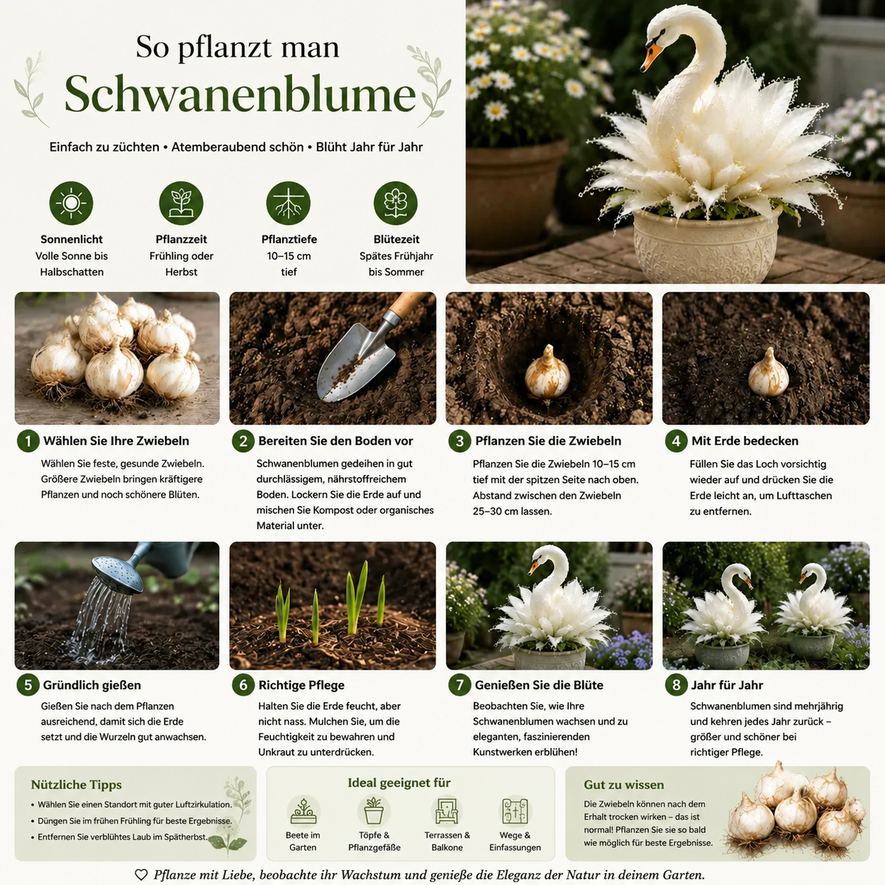 🦢 Schwanenblumen-Kollektion – Verwandeln Sie Ihren Garten in ein lebendiges Schwanenparadies