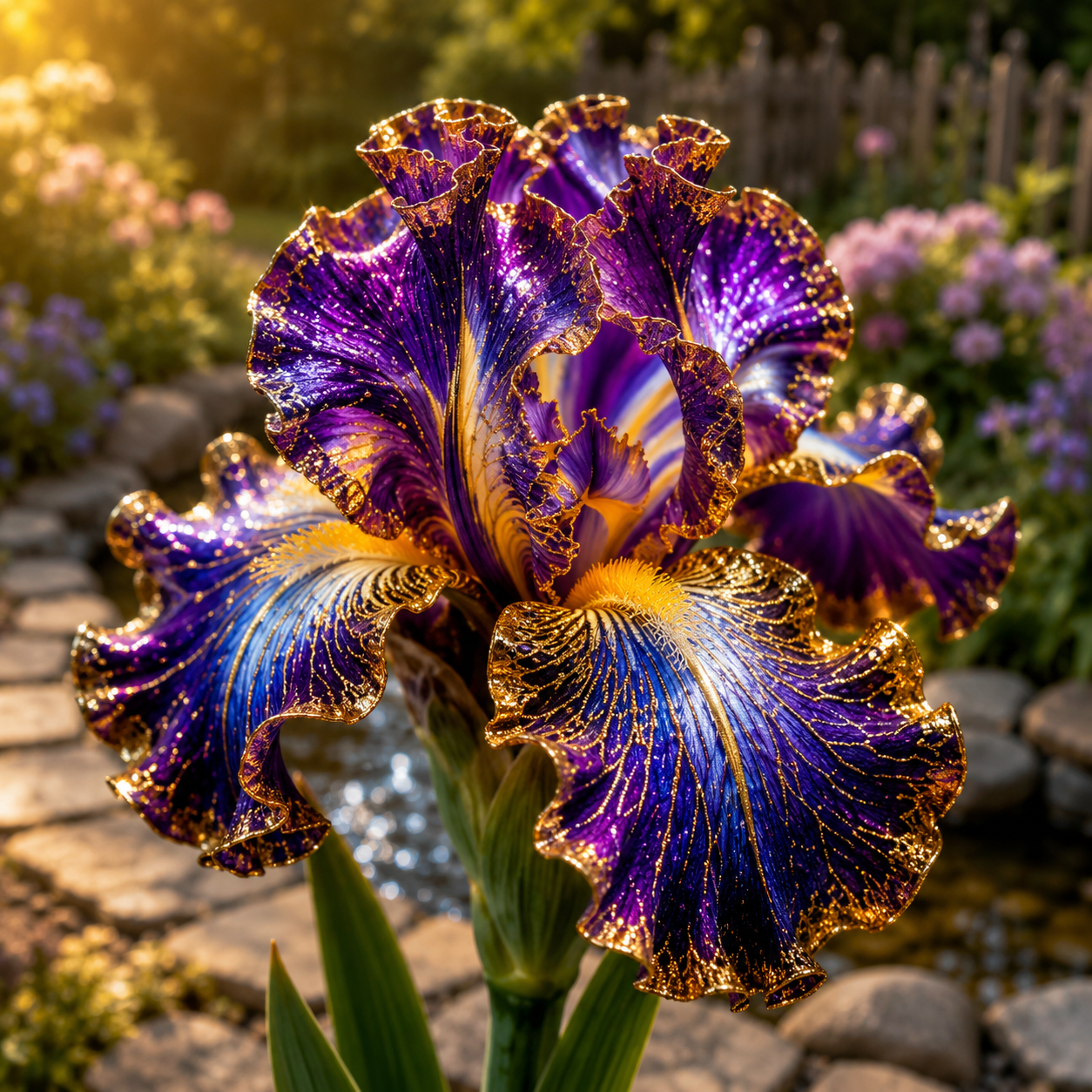 ✨ Seltene vergoldete Juwelen-Iris-Zwiebeln – Schimmernde, goldgeränderte Blüten für Gärten und Töpfe