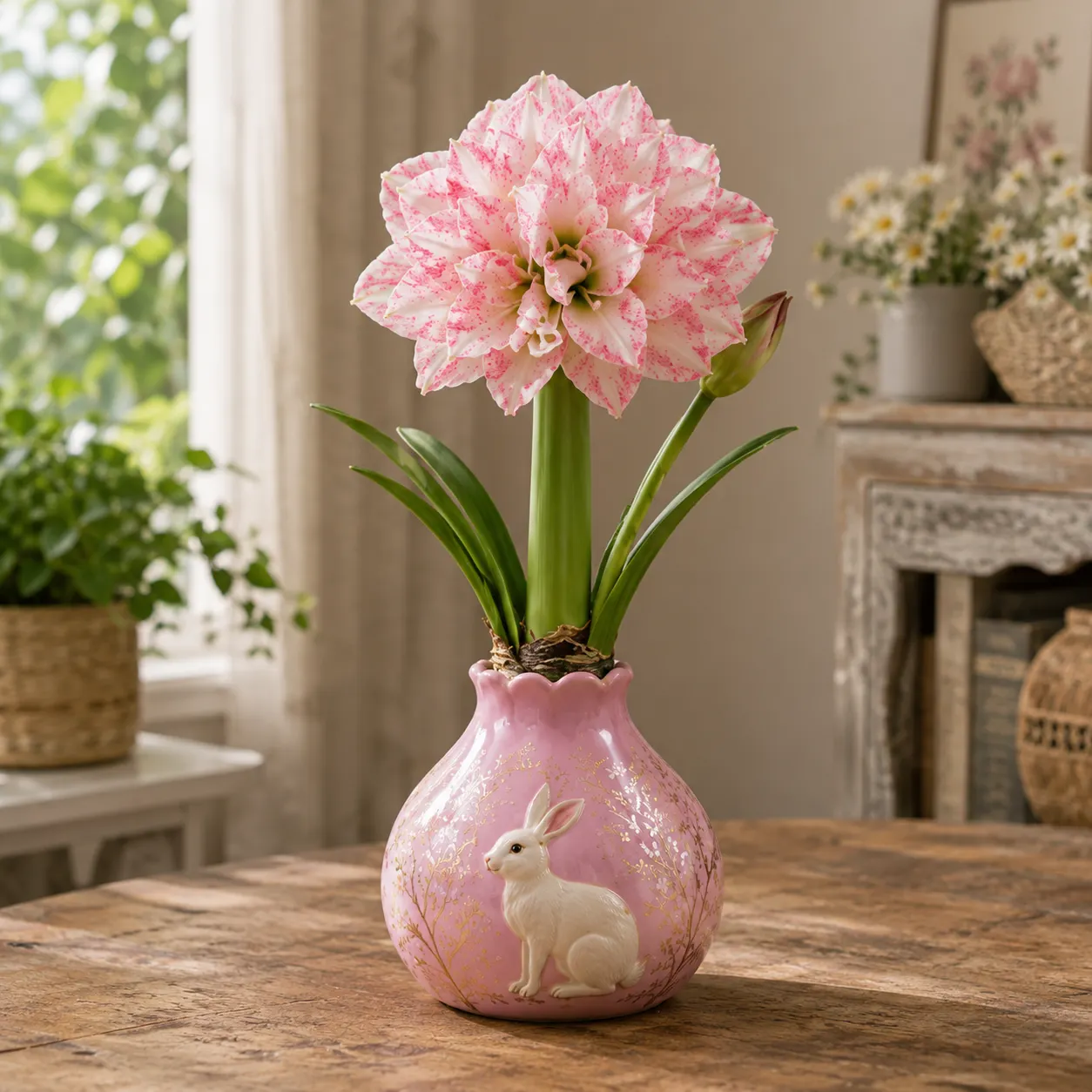 🌺 Gewachste Doppel Amaryllis-Zwiebeln – Kein Gießen nötig, einfach beim Wachsen zusehen
