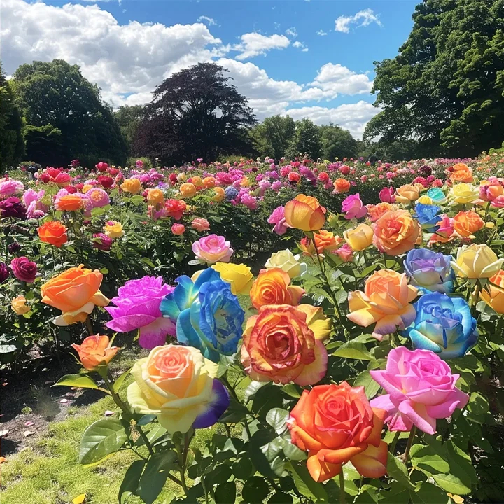 Bunte Rosen - Blumen des Glücks