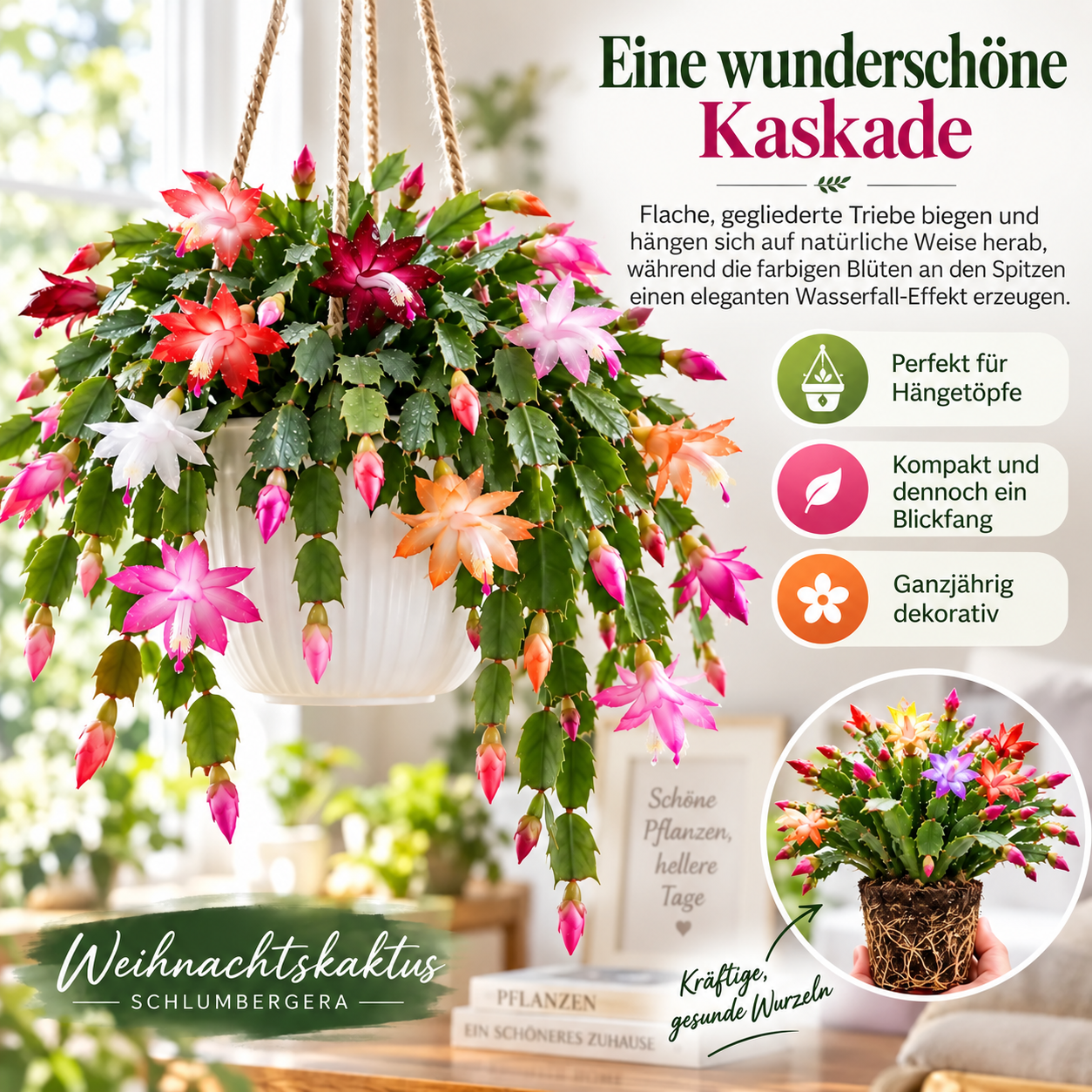 🦀Schlumbergera-Zwiebeln in verschiedenen Farben – Pflegeleichte Blüten in allen Farbtönen, sogar im Winter ❄️🌈