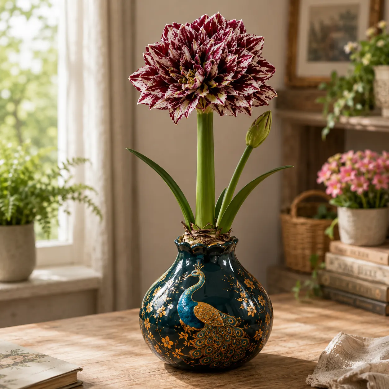🌺 Gewachste Doppel Amaryllis-Zwiebeln – Kein Gießen nötig, einfach beim Wachsen zusehen