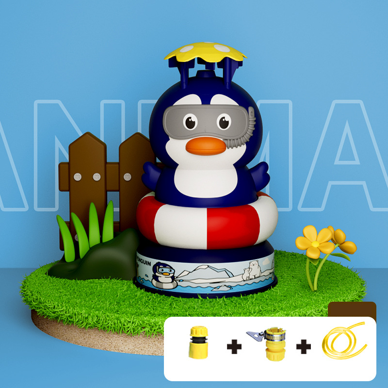 Children's summer outdoor high-pressure air jet water toy, summer outdoor fun cartoon rotating flying water rocket