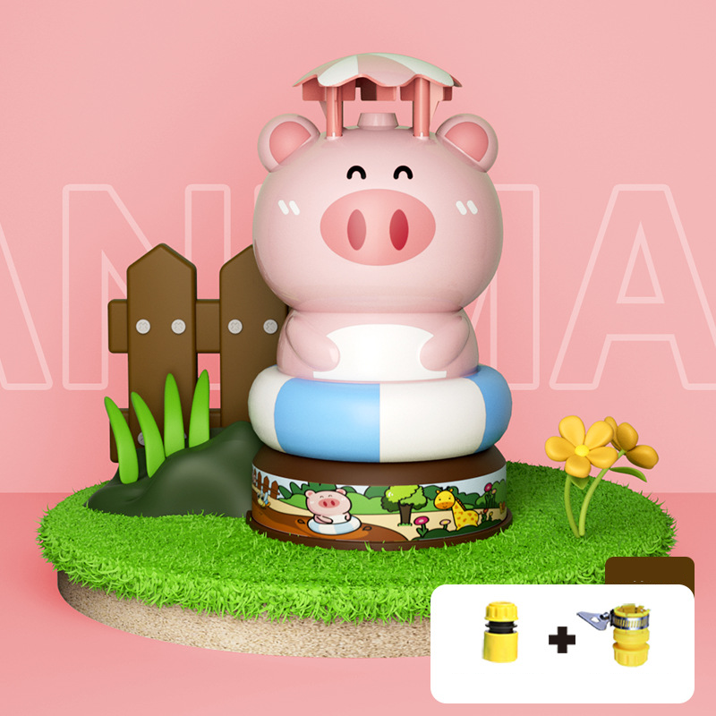 Children's summer outdoor high-pressure air jet water toy, summer outdoor fun cartoon rotating flying water rocket