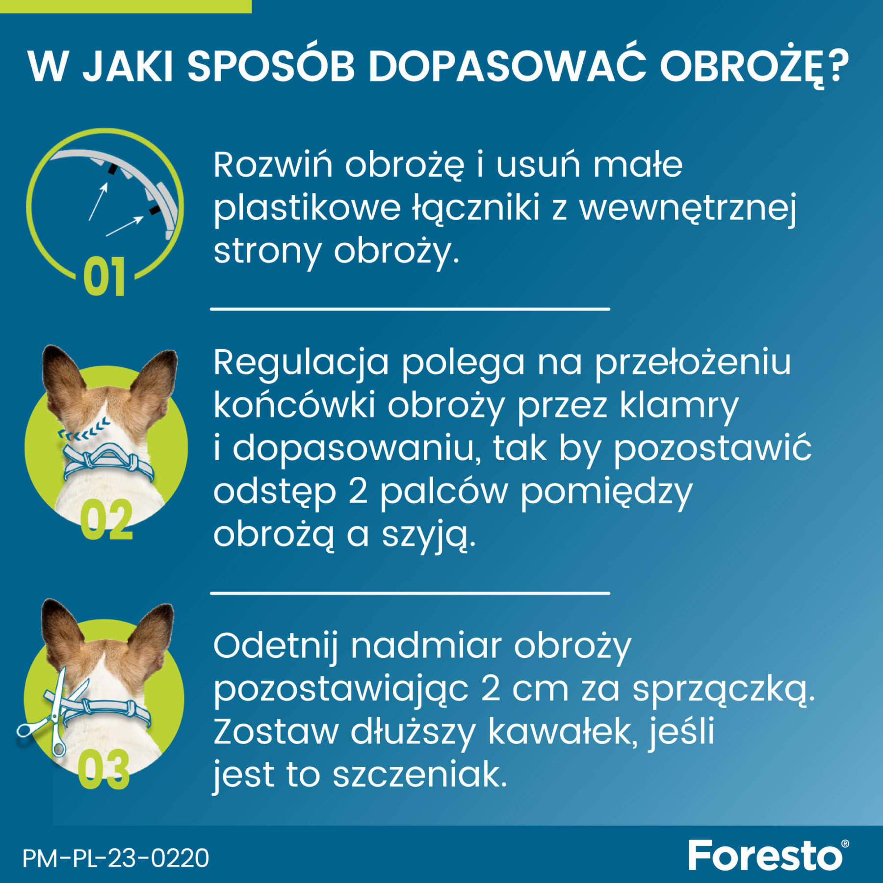 Obroża FORESTO dla kota i psa przeciw kleszczom i pchłom poniżej 8 kg