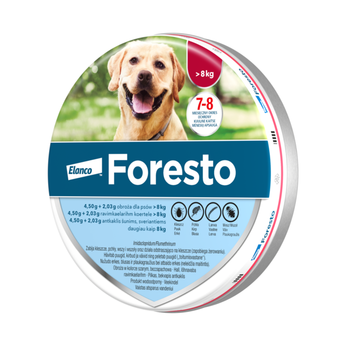 Obroża FORESTO dla psa przeciw kleszczom i pchłom powyżej 8 kg