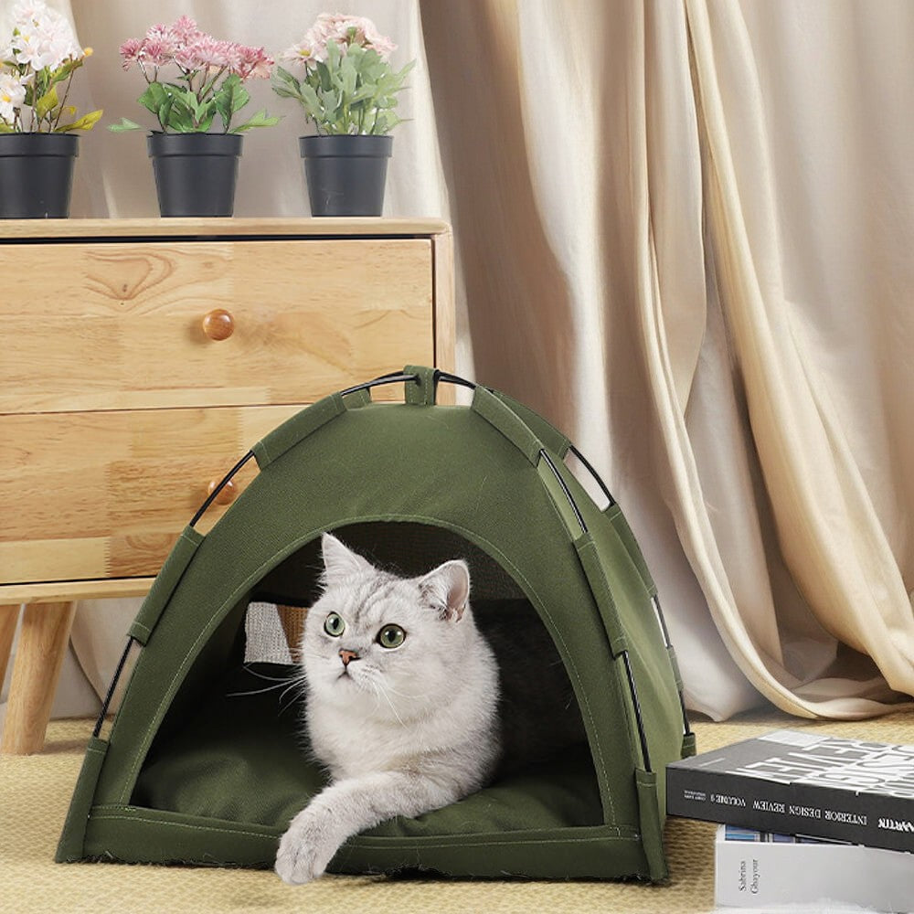 Letto per tenda pieghevole per gatti da campeggio interno-Barkmow