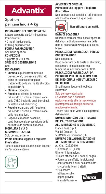 Advantix® Spot On Antiparassitario Per Cani 4-60 Kg-EU Petpet-Park
