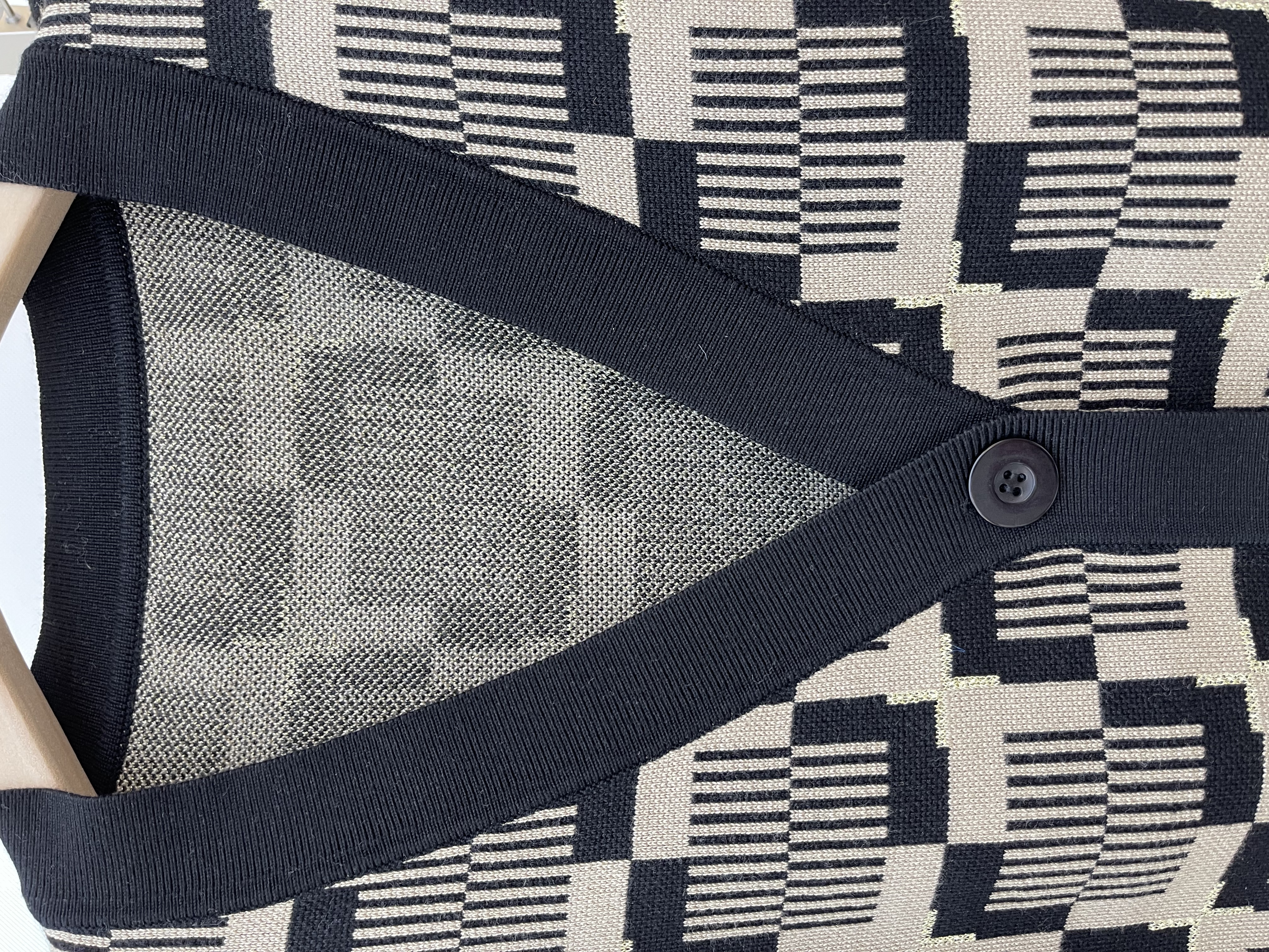 Geometric - Print Knit Cardigan and Skirt Set