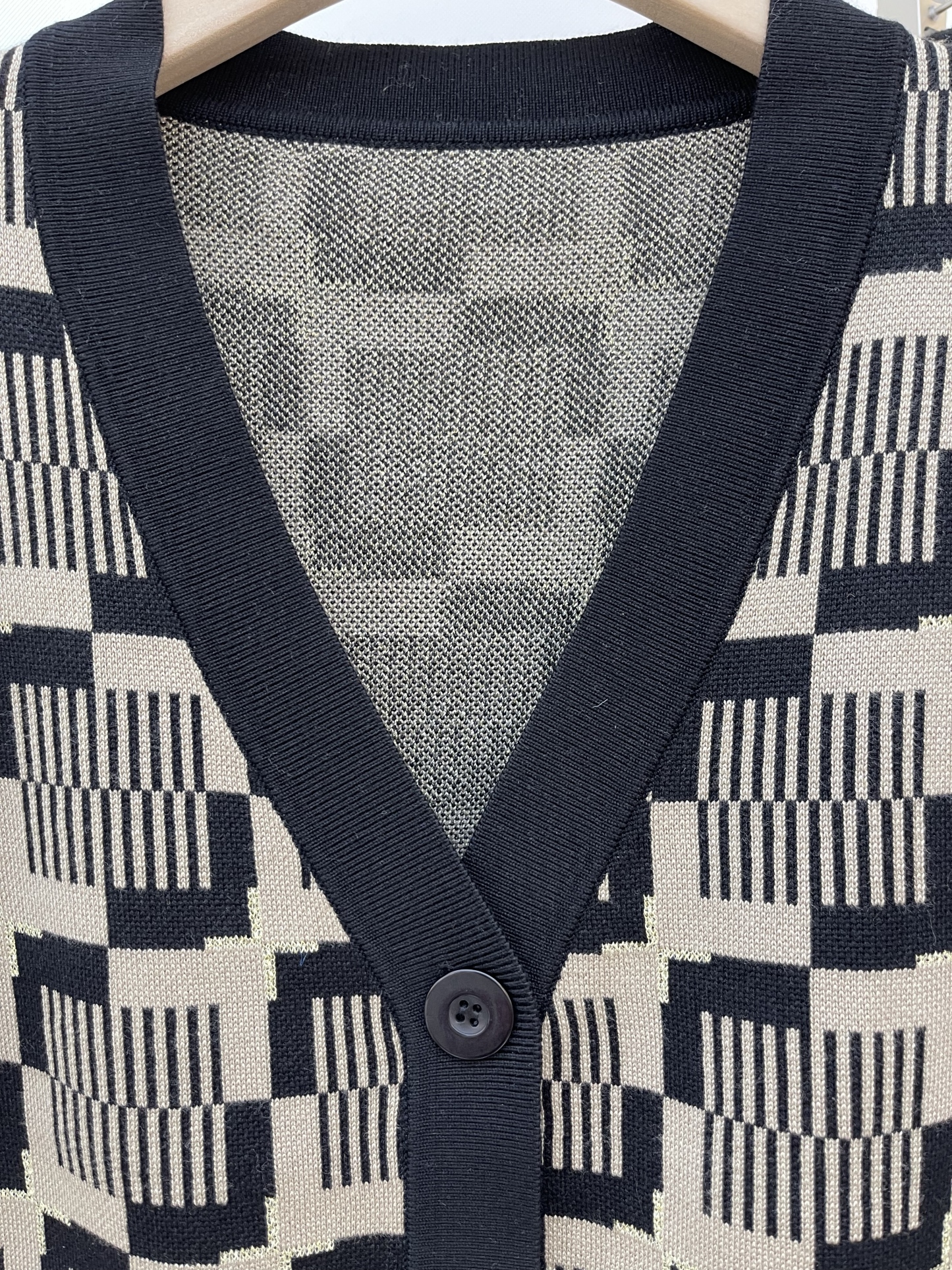 Geometric - Print Knit Cardigan and Skirt Set