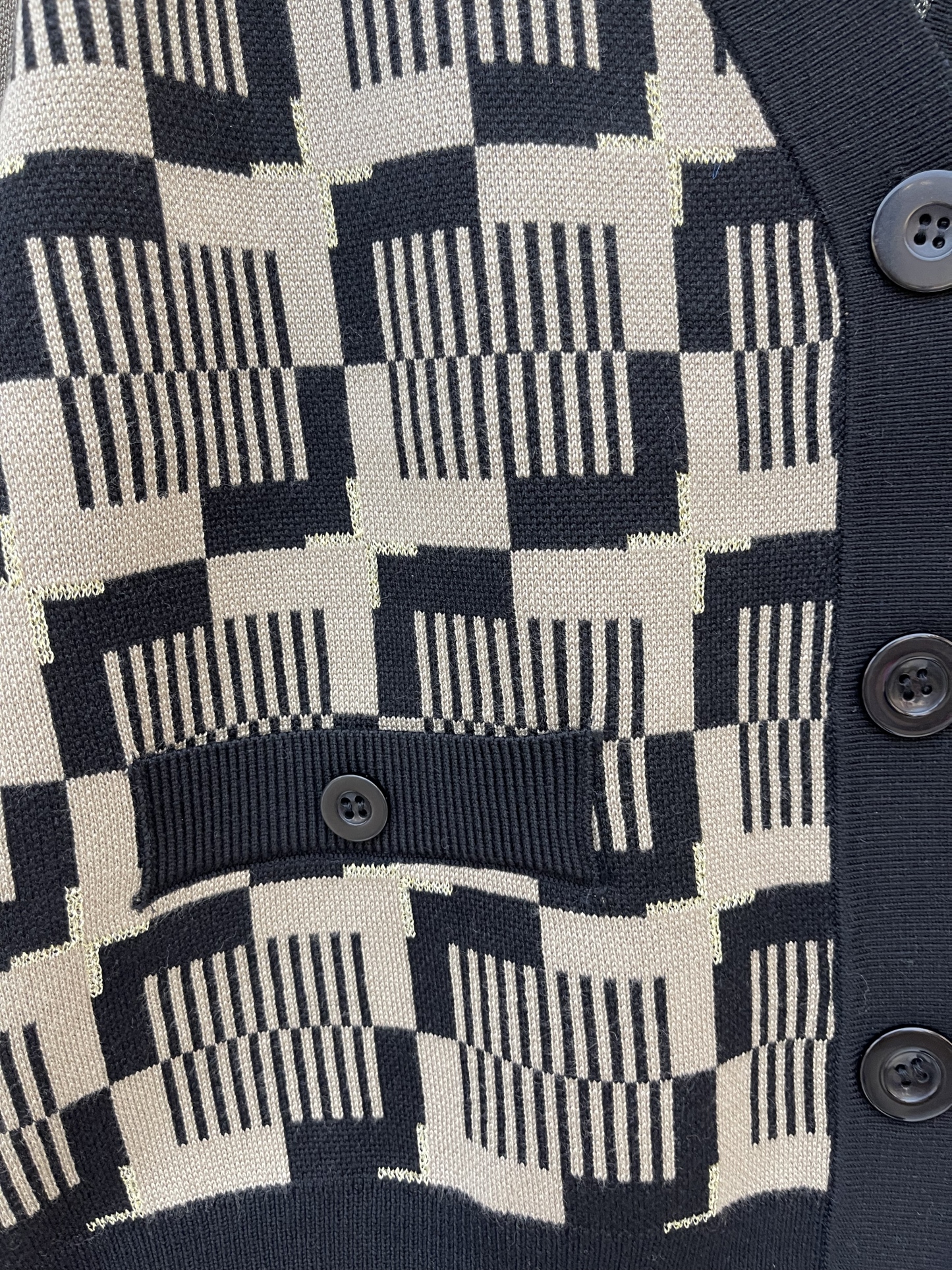 Geometric - Print Knit Cardigan and Skirt Set