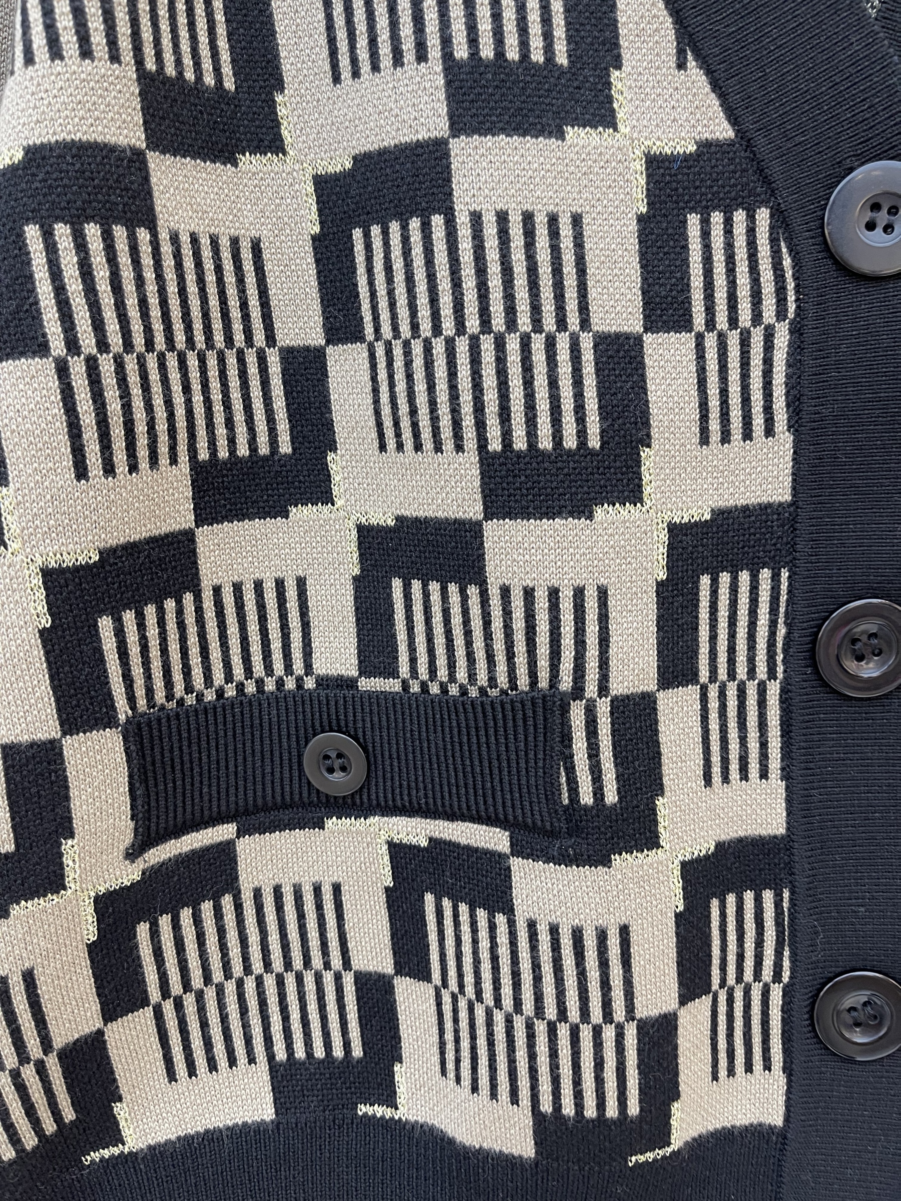 Geometric - Print Knit Cardigan and Skirt Set