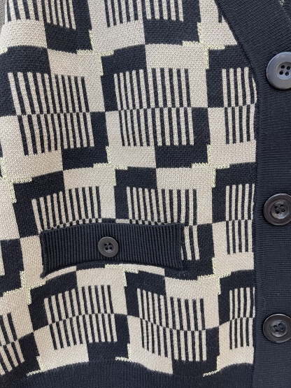 Geometric - Print Knit Cardigan and Skirt Set